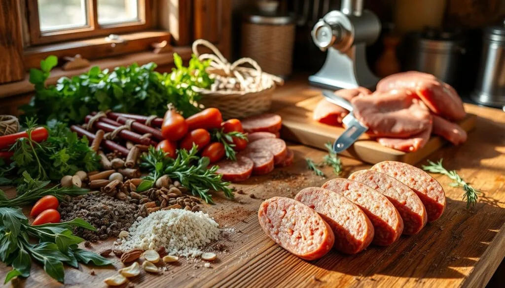 A beautifully cooked deer sausage link, showcasing a flavorful, hearty texture.