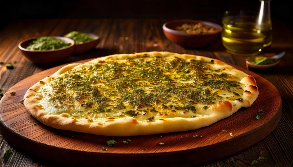 Discover 6 Best Traditional Arabic Breakfast Dishes: A Taste of Heritage and Flavor 6 Freshly baked manakish flatbread topped with za’atar and olive oil