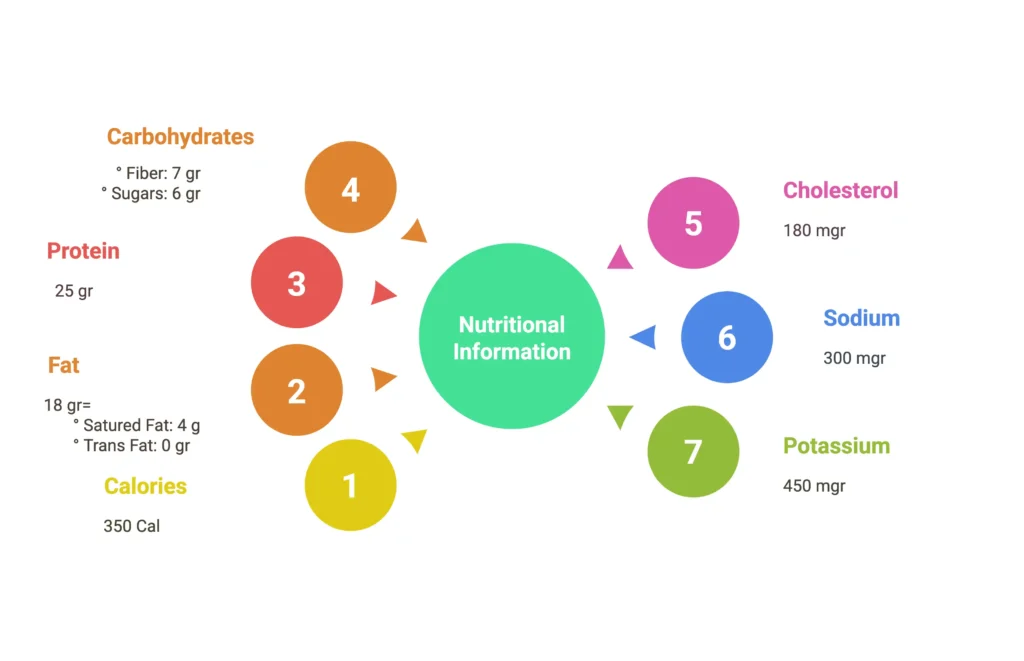 Detailed nutrition information for a high-protein breakfast.