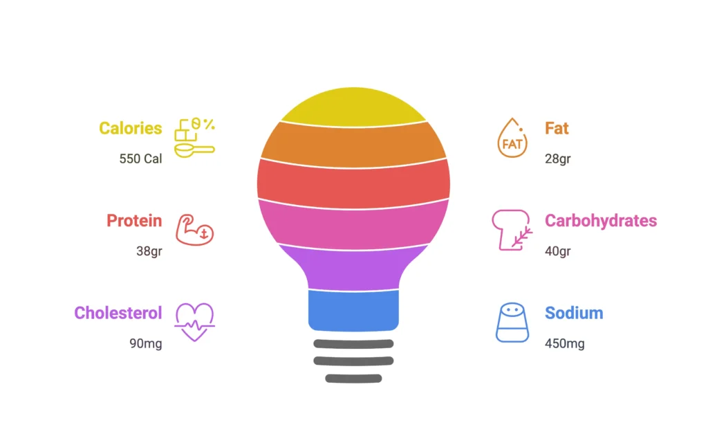 Nutritional breakdown of Chicken Pasta Dinner per serving.