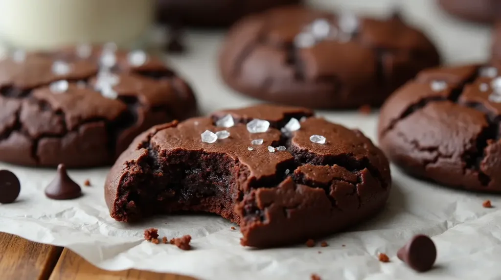 Tray of fudgy chewy browkies with melty chocolate centers