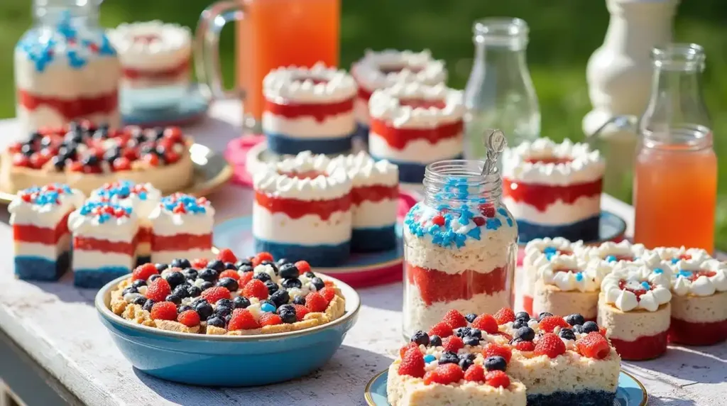 Memorial Day dessert with iced tea